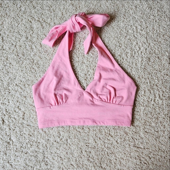 Full Tilt Tops - NWT Full Tilt Pink Halter Crop Top